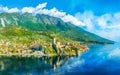 Landscape with Malcesine city, Garda Lake, Italy Royalty Free Stock Photo