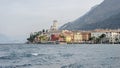 Landscape with Malcesine at Lake Garda in Italy Royalty Free Stock Photo