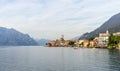Landscape with Malcesine at Lake Garda Royalty Free Stock Photo