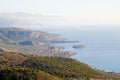 Landscape of Mani with Gerolimenas coastal village in the background