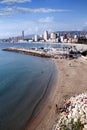 Landscape of Marina Benidorm with the skyscraper In Tempo. Royalty Free Stock Photo