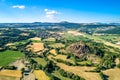 Landscape of the Massif Central, a highland region in France Royalty Free Stock Photo