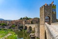 Landscape medieval village Besalu, Catalonia, Spain.