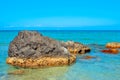 Landscape of the Mediterranean Sea in Ibiza Island, Spain Royalty Free Stock Photo