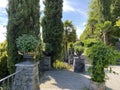 Landscape of the Mediterrannean Terrace or Mediterran-Terrassen - Flower Island Mainau on the Lake Constance or Die Blumeninsel