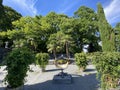 Landscape of the Mediterrannean Terrace or Mediterran-Terrassen - Flower Island Mainau on the Lake Constance or Die Blumeninsel