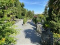 Landscape of the Mediterrannean Terrace or Mediterran-Terrassen - Flower Island Mainau on the Lake Constance or Die Blumeninsel