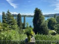 Landscape of the Mediterrannean Terrace or Mediterran-Terrassen - Flower Island Mainau on the Lake Constance or Die Blumeninsel