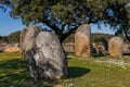Landscape of Megalithic stone circle in Vale Maria do Meio Cromlech Royalty Free Stock Photo