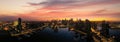 Landscape of Melbourne City over Maribyrnong River