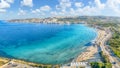 Landscape with Mellieha Bay beach, Malt Royalty Free Stock Photo