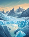 Landscape of Melting Glacier