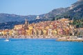 Landscape of Menton, Cote d`Azur, France