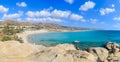 Landscape with Mikri Vigla Beach, Naxos island, Greece Royalty Free Stock Photo