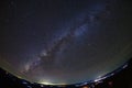 Landscape with milky way galaxy, Night sky with stars in universe Royalty Free Stock Photo