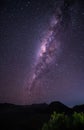 Landscape with Milky way galaxy over Mount Bromo volcano Gunung