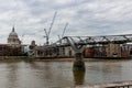 Landscape of Millennium Bridge over the River Thames, London Royalty Free Stock Photo