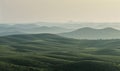 Landscape with mist over the green hills Royalty Free Stock Photo
