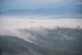 Landscape of misty mountain forest covered hills at khao khai nu Royalty Free Stock Photo