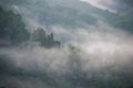 Landscape of misty mountain forest covered hills at khao khai nu Royalty Free Stock Photo