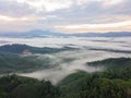 Landscape of misty mountain forest covered hills at khao khai nu Royalty Free Stock Photo