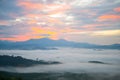 Landscape of misty mountain forest covered hills at khao khai nu Royalty Free Stock Photo