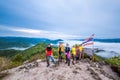 Landscape of misty mountains of Mt.Gunung Silipat viewpoint