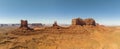 Landscape of Monument Valley in a panoramic view, Navajo tribal park, USA.