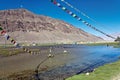 A landscape of moonland near Lamayuru Monastery, Leh-Ladakh, Jammu and Kashmir, India