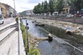 Epinal, 6th august: Landscape with Moselle River from Downtown of Epinal City in Vosges Department of France