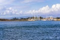 Landscape in Moss Landing harbor, Monterey Bay, California; sea Royalty Free Stock Photo