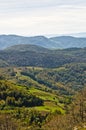 Landscape of mount Bobija, peaks, hills, meadows and green forests Royalty Free Stock Photo