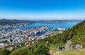 Landscape from Mount Floyen Floibanen in the Norwegian city of Bergen.