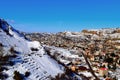 Landscape in Mount Lebanon in winter View of Faraya  snowLandscape in Mount Lebanon in winter View of Faraya  snow Royalty Free Stock Photo