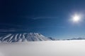 Mount vettore and pian grande with snow Royalty Free Stock Photo