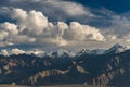 Landscape of Mountain Everest Range Peak with dramatic clouds