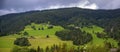 Landscape with mountain farmsteads Royalty Free Stock Photo