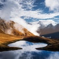 Landscape with mountain lake in Georgia