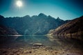 Landscape of mountain lake Morskie Oko near Zakopane, Tatra Mountains, Poland Royalty Free Stock Photo