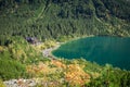 Landscape of mountain lake Morskie Oko near Zakopane, Tatra Mountains, Poland Royalty Free Stock Photo