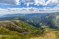 Landscape with mountain and nice clouds in Krkonose in Czech republic Royalty Free Stock Photo