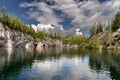 Landscape of the mountain park Ruskeala in the Republic of Karelia Royalty Free Stock Photo