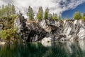 Landscape of the mountain park Ruskeala in the Republic of Karelia Royalty Free Stock Photo