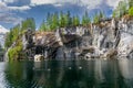 Landscape of the mountain park Ruskeala in the Republic of Karelia Royalty Free Stock Photo