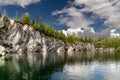 Landscape of the mountain park Ruskeala in the Republic of Karelia Royalty Free Stock Photo