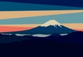 Landscape with Mountain Peaks in Japan. View of Mount Fuji Royalty Free Stock Photo