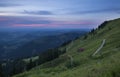 Landscape in mountain range Nagelfluh AllgÃ¤u during sunset, Oberstaufen Germany