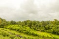 Landscape of the mountain ranges of Western Ghats at state of Maharashtra near wakanda dam in India. Royalty Free Stock Photo