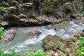 Landscape mountain river with big rocks on the shore Royalty Free Stock Photo