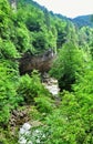 Landscape mountain river with big rocks on the shore Royalty Free Stock Photo